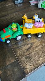 Tractor met aanhanger dieren en dieren en tractor geluid., Ophalen of Verzenden, Gebruikt