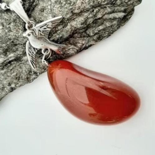 Schitterende  Carneool edelsteen hanger Uniek, Sieraden, Tassen en Uiterlijk, Kettinghangers, Nieuw, Steen of Mineraal, Overige voorstellingen
