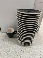 Zwarte Koffiekopjes & Schotels - 20 stuks, Huis en Inrichting, Keuken | Servies, Gebruikt, Keramiek, Ophalen of Verzenden, Effen