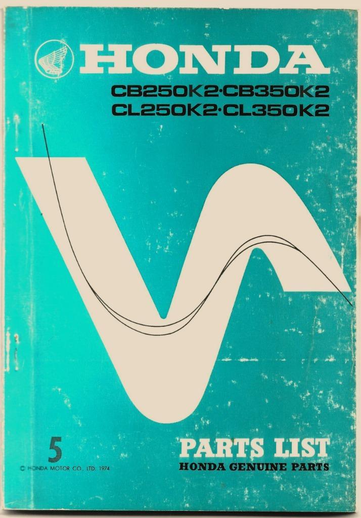Honda CB250 K2 CB350 K2 CL250 K2 CL350 K2 Parts List (7500z), Motoren, Handleidingen en Instructieboekjes, Honda, Ophalen of Verzenden