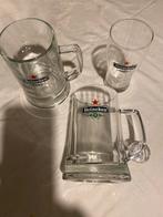 2x Heineken Glazen bierpul 0,5 liter met extra glad, Verzamelen, Ophalen of Verzenden, Zo goed als nieuw, Glas of Glazen, Heineken
