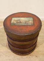 Antieke beschilderde houten vooraaddoos, spanendoos 18e eeuw, Antiek en Kunst, Antiek | Woonaccessoires, Ophalen of Verzenden