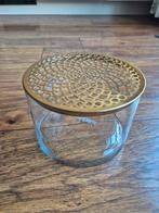 vtwonen - Vaas met metalen deksel goud 20x13cm, Minder dan 45 cm, Minder dan 55 cm, Rond, Nieuw