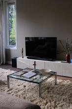 Vintage Design Salontafel Metaal/Glas Metaform, Ophalen, 100 tot 150 cm, Vierkant, 50 tot 100 cm