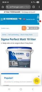 Sigma Perfect Matt 9016 - 10 Liter (Nieuw), Wit, Nieuw, Ophalen of Verzenden, Verf