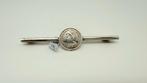 Zilveren broche met Koningin Wilhelmina muntje., Sieraden, Tassen en Uiterlijk, Antieke sieraden, Verzenden, Zilver