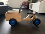 Houten loopbakfiets (van dijk toys bakfiets blauw), Kinderen en Baby's, Speelgoed | Buiten | Voertuigen en Loopfietsen, Ophalen