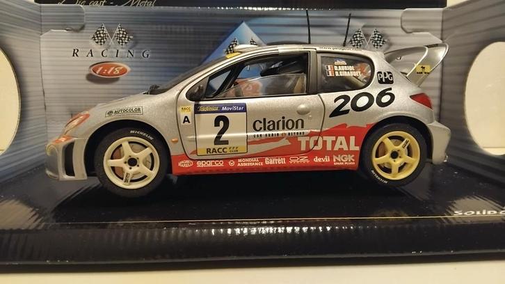 Peugeot 206 CC Rally WRC #2 grijs Solido metal 1:18 KRD, Hobby en Vrije tijd, Modelauto's | 1:18, Zo goed als nieuw, Auto, Solido