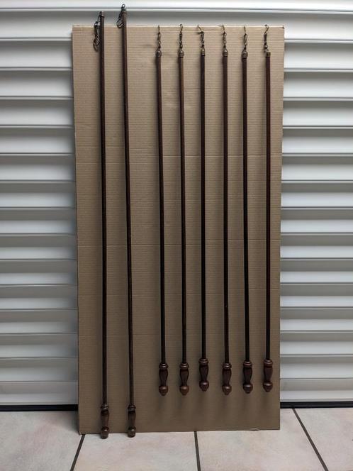 6x Trekstang voor gordijnen, kleur bruin, Huis en Inrichting, Stoffering | Gordijnen en Lamellen, Gebruikt, 100 tot 150 cm, Bruin