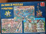 Jan van haasteren puzzels 3x1000 stukjes, Hobby en Vrije tijd, Denksport en Puzzels, 500 t/m 1500 stukjes, Legpuzzel, Zo goed als nieuw