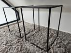 Zwarte metalen sidetables - set van 2, Ophalen, Vierkant, Minder dan 50 cm, Zo goed als nieuw
