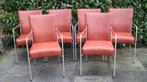 Bert Plantagie Style oranje/bruin leren stoelen., Huis en Inrichting, Vijf, Zes of meer stoelen, Design, Leer, Ophalen