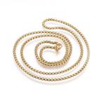 Stainless steel ketting ketting ronde schakels goud 2,5mm (6, Verzenden, Nieuw, Goud, Overige materialen