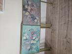 Vintage inklapbare bijzettafels (set van 4) – retro TV trays, Huis en Inrichting, Tafels | Bijzettafels, Ophalen, Gebruikt, 55 tot 75 cm
