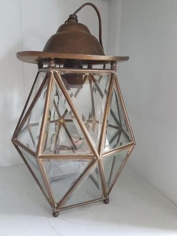 Art Deco Hallamp/Hanglamp & staand, Facet glas - Koper beschikbaar voor biedingen