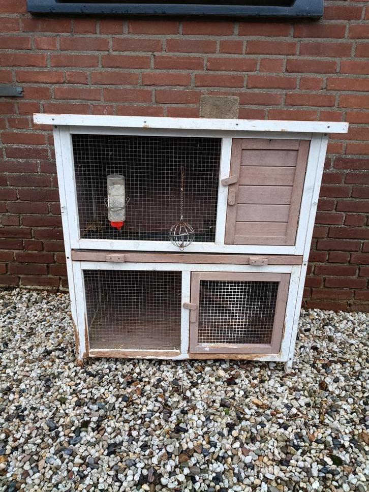Compleet konijnenhok, Dieren en Toebehoren, Knaagdieren en Konijnen | Hokken en Kooien, Gebruikt, Hok, 60 tot 90 cm, 75 tot 110 cm
