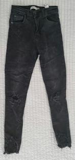 Zwarte spijkerbroek maat 36 s met scheurtjes broeken jeans, Verzenden, Zwart, Ponza Plus Denim, Zo goed als nieuw