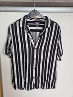 Gestreepte blouse (maat M), Zwart, H&M, Gedragen, Halswijdte 39/40 (M)