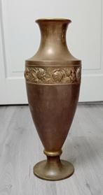 groot koperen vaas met bloemenkrans, Antiek en Kunst, Ophalen of Verzenden