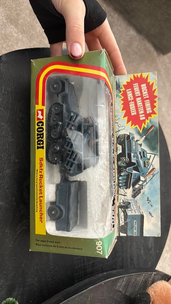 Zeldzame Corgi Toys 907 Sdkfz Rocket Launcher –100% Compleet, Ophalen of Verzenden, Auto, Corgi