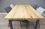 Industriële eiken boomstamtafel 190 cm - 1,9 meter, Nieuw, 150 tot 200 cm, Rechthoekig, 50 tot 100 cm