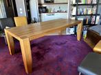 eiken tafel eetkamertafel degelijk en erg zwaar 220 x 200 cm, Ophalen, Gebruikt, Eikenhout, 200 cm of meer