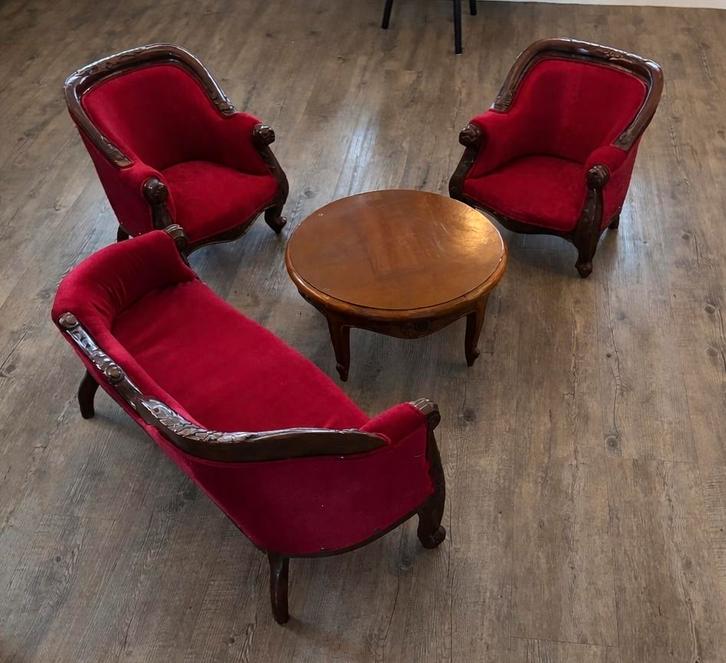 Vintage Kinder Meubelset, Antiek en Kunst, Antiek | Meubels | Stoelen en Banken, Ophalen of Verzenden