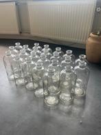 Glazen flessen/vazen partij 23 stuks, Huis en Inrichting, Ophalen, Wit, Minder dan 50 cm, Glas