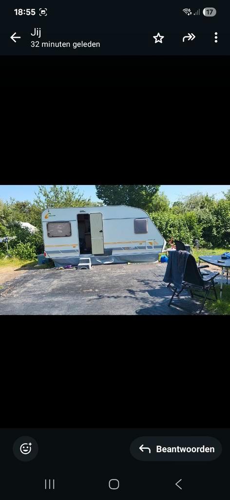 Delta Euroliner 460 LB - Complete Caravan met Voortent!, Caravans en Kamperen, Caravans, Particulier, tot en met 4, 750 - 1000 kg
