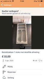 Grijze kunststof bestekbakken, Huis en Inrichting, Ophalen, Minder dan 50 cm, Nieuw, Minder dan 100 cm