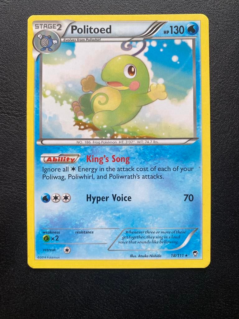 Politoed 18/111 Rare Pokémon XY Furious Fists Packfresh Mint, Ophalen of Verzenden, Zo goed als nieuw, Losse kaart