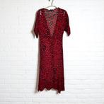 Zara Jurk Mt XS Rood Zwart Panter Maxi Semi Doorschijnend, Z, Z, Verzenden, Zara