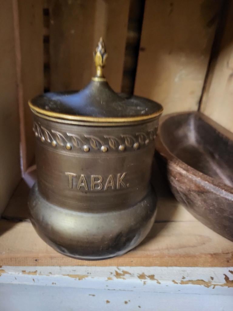 Antieke Tabakspot met Deksel, Ophalen of Verzenden