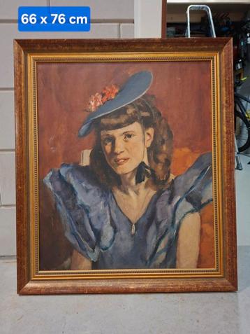 Schilderij blauwe dame beschikbaar voor biedingen