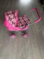 Roze Bloemen Poppenwagen met babyborn pop, Ophalen of Verzenden, Zo goed als nieuw, Meisje