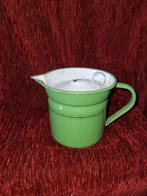 Vintage Groene Emaille melkKan met Deksel, Antiek en Kunst, Antiek | Emaille, Ophalen of Verzenden
