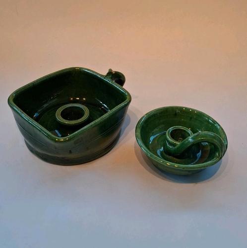 Set Keramieke Vintage Kandelaars, Huis en Inrichting, Woonaccessoires | Kandelaars en Kaarsen, Minder dan 25 cm, Overige materialen