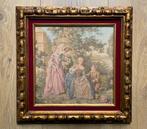 Gobelin wandkleed in goudkleurige lijst, Antiek en Kunst, Ophalen of Verzenden