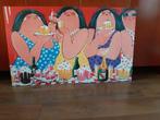 Dikke dames schilderij.  125 x 75 cm. Als nieuw., Antiek en Kunst, Ophalen