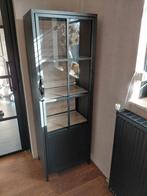 Zwarte industriële vitrinekast, Huis en Inrichting, Kasten | Vitrinekasten, Ophalen, Overige materialen, 50 tot 100 cm, Zo goed als nieuw