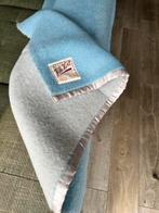 Hele mooie blauwe vintage wollen deken, Ophalen of Verzenden, Zo goed als nieuw