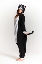 Kat onesie S-M pak kostuum pyjama zwart wit kattenpak cat, Nieuw, Carnaval, Ophalen of Verzenden, Kleding