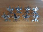 Set van 8 zilverkleurige servetringen, type bestek, Ophalen of Verzenden, Gebruikt, Overige materialen