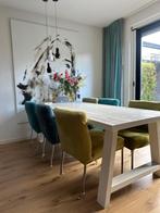 (230x90) Design Eettafel ZUIVER - Wit met subtiele Houtnerf, Huis en Inrichting, Tafels | Eettafels, Ophalen, 200 cm of meer, 50 tot 100 cm