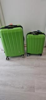 Koffer Set - Groen, Sieraden, Tassen en Uiterlijk, Koffers, Hard kunststof, 45 tot 55 cm, Ophalen of Verzenden, Zo goed als nieuw