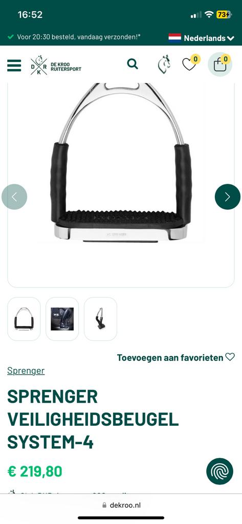 Sprenger beugels met beugelriemen passier, Dieren en Toebehoren, Paarden en Pony's | Hoofdstellen en Tuigage, Ophalen of Verzenden