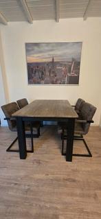 Eettafel en 4 stoelen, Huis en Inrichting, Tafels | Eettafels, Ophalen of Verzenden, Rechthoekig, 100 tot 150 cm, 50 tot 100 cm