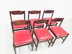 Vintage eetkamerstoelen Charlotte Perriand Stijl (6), Vijf, Zes of meer stoelen, Gebruikt, Hout, Mid-century, vintage, perriand, magistretti, eetkamer, brutalist