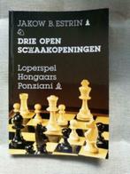 Jakow B. Estrin - Drie open schaakopeningen, Schaken, Gebruikt, Ophalen of Verzenden