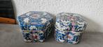 2 Blauwe Chinese Schaaltjes met Deksel, Ophalen of Verzenden